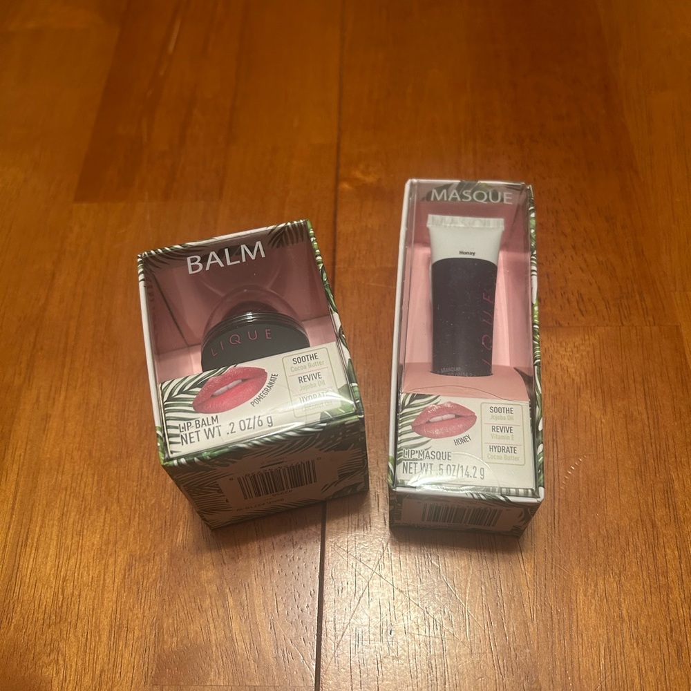 Lique Lip Balm and Masque Set - 
Honey 
Pomegranate